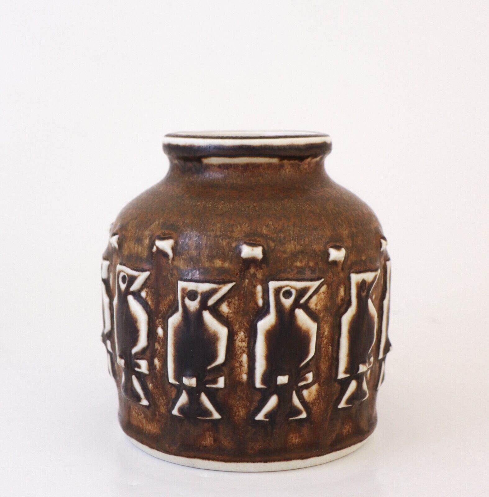 Brown Ceramic Vase - Jørgen Mogensen Royal Copenhagen Denmark 1961 - 21485