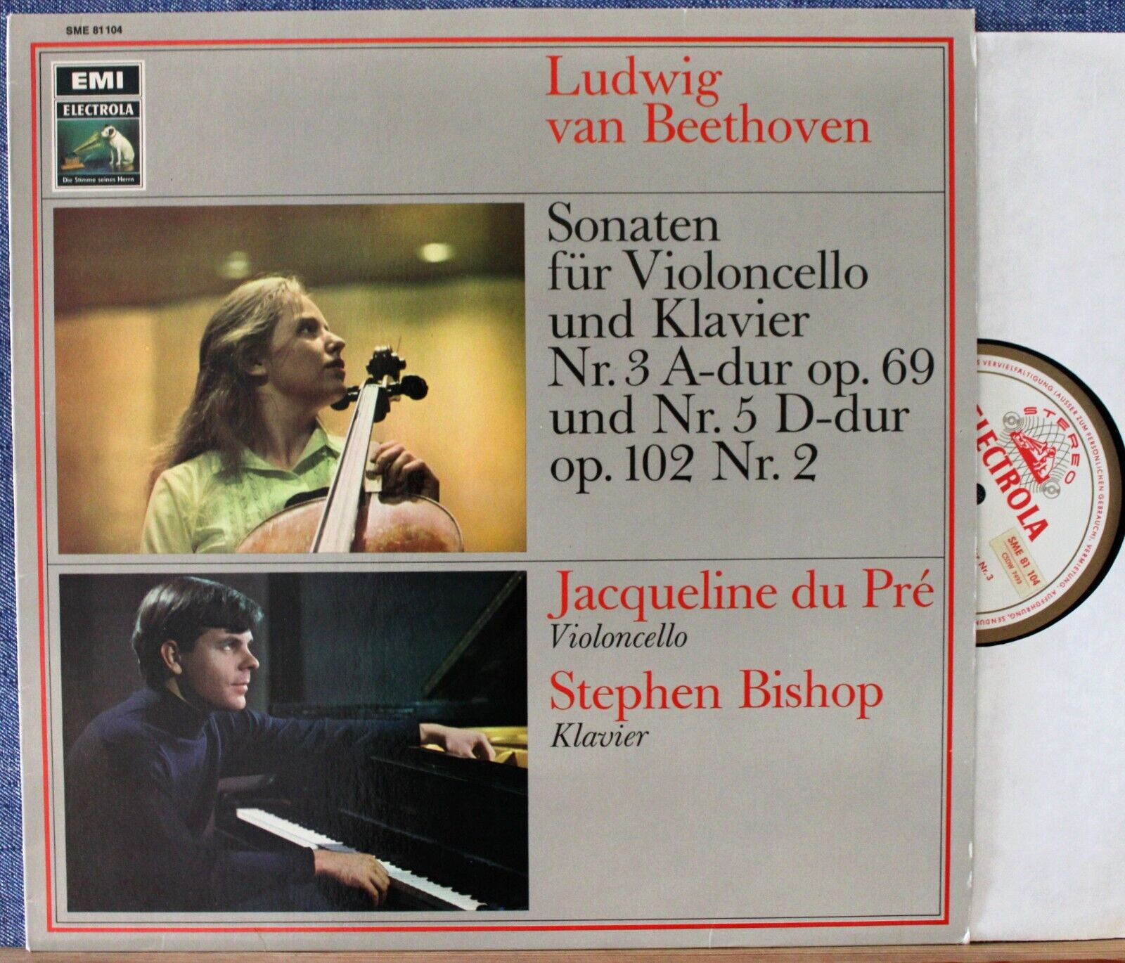 du Pré; Bishop Beethoven (Cello sonatas 3 + 5) EMI SME 81 104 NM(-)