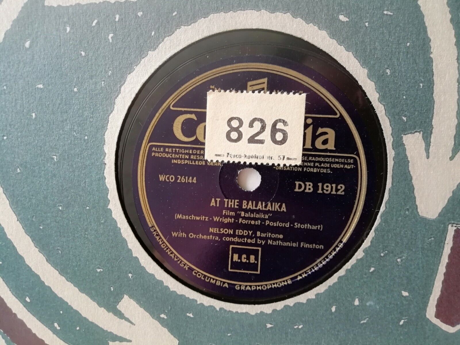 78 rpmNELSON EDDYAt The Balalaika/Song Of The Volga BoatmenColumbiaDenmark