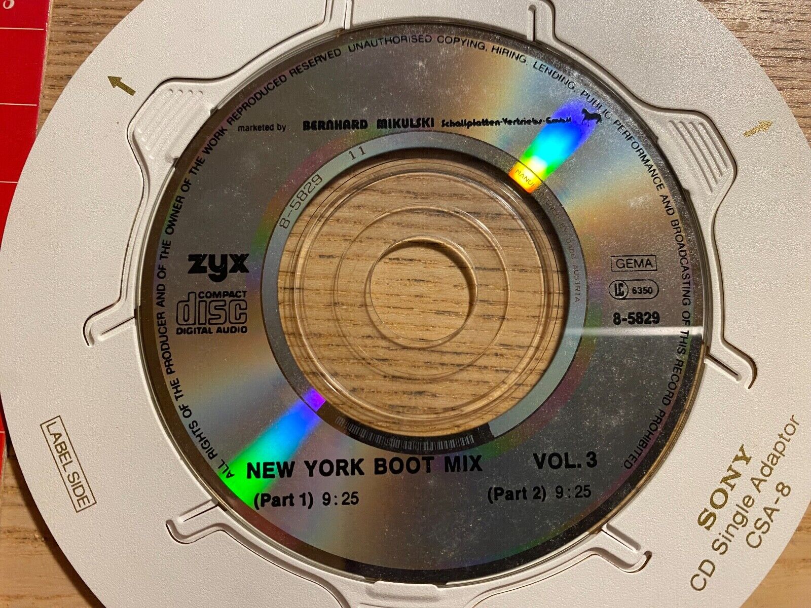 New York BOOT MIX VOL 3" PART 1  2 1980´S 3" CD SINGLE WITH ADAPTOR 2 TRACK CD