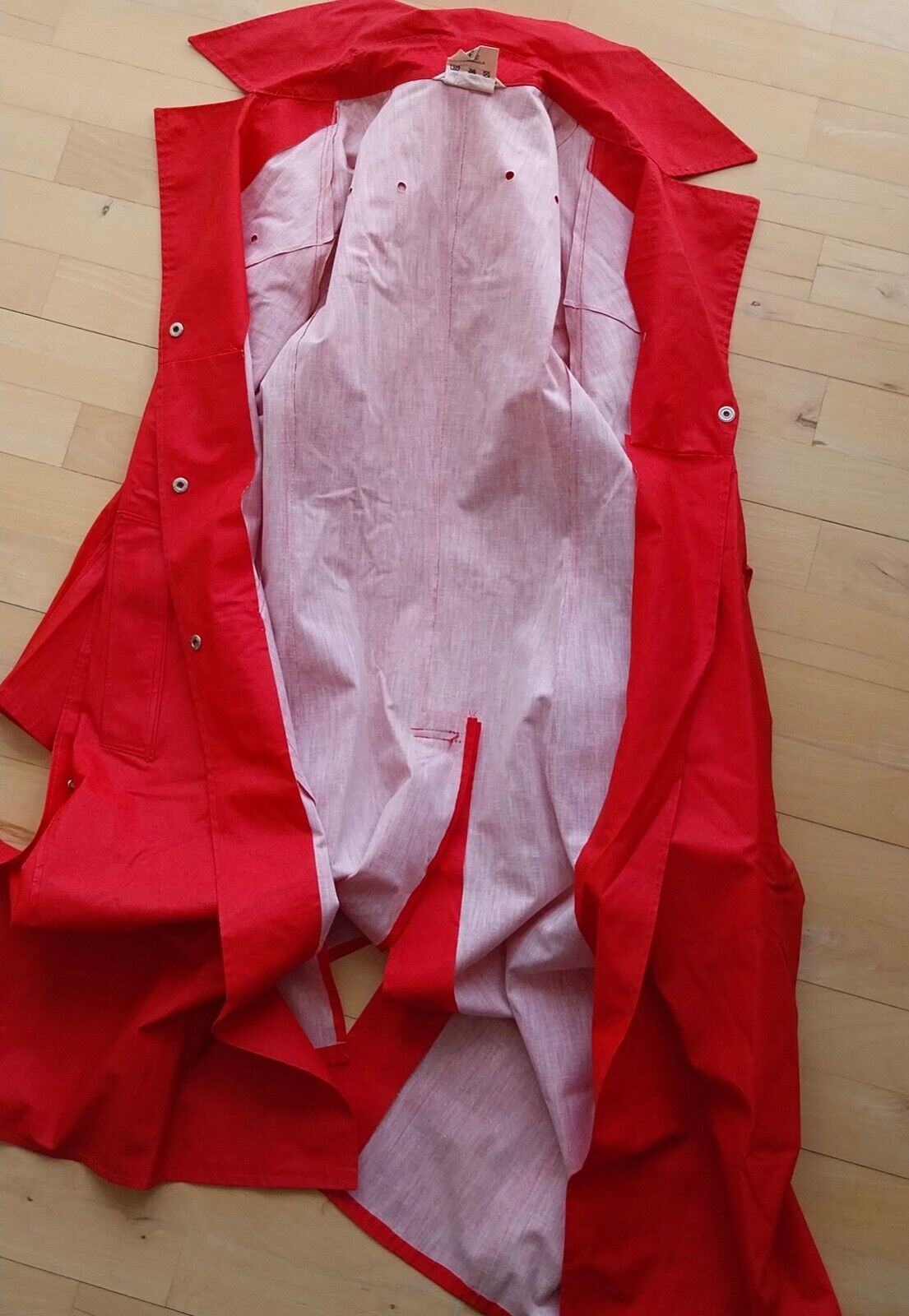 Bormax Red PVC Rain coat Rubber coat rain jacket latex catsuit raincoat rubber