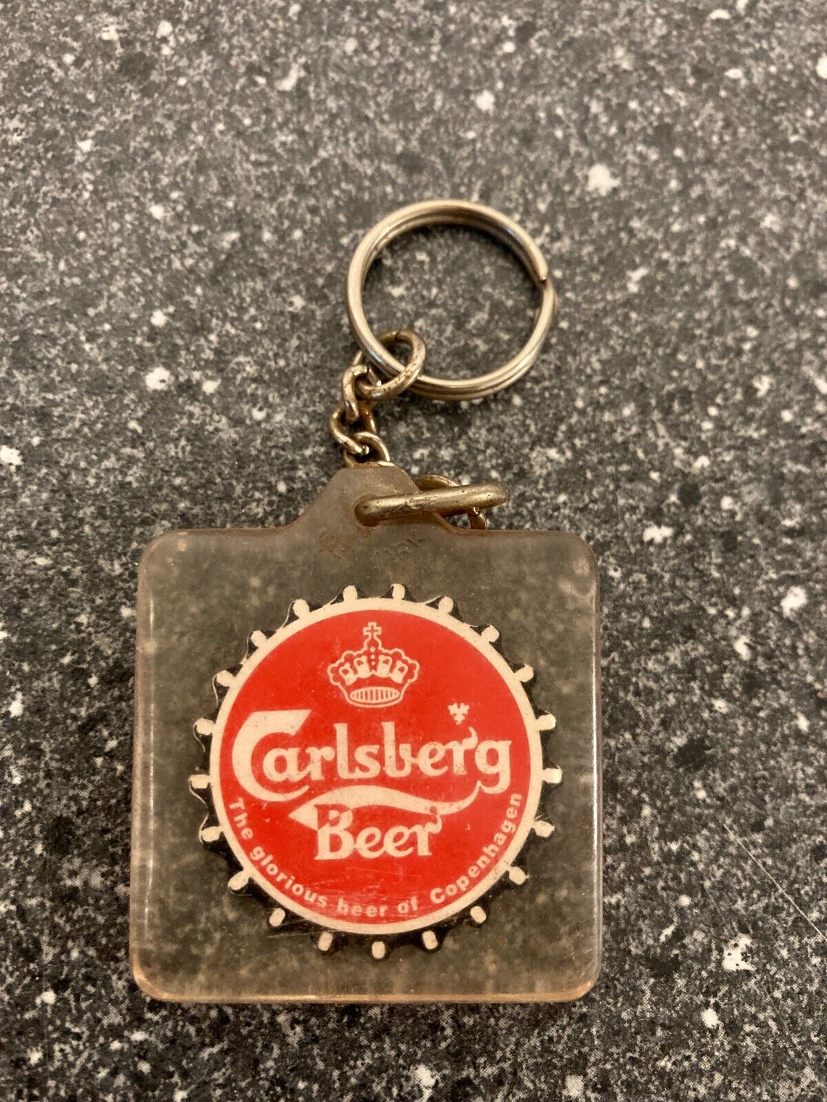 Vintage Carlsberg Beer Keychain - The Glorious Beer of Copenhagen - Rare!