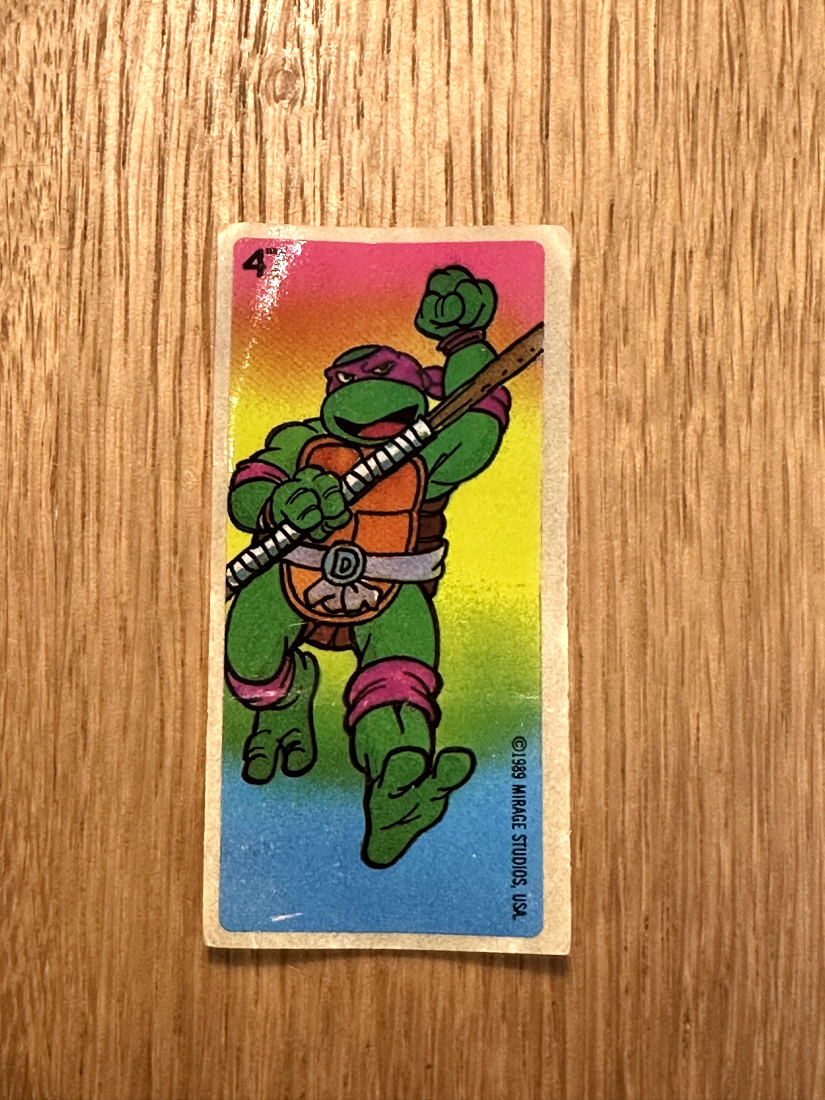 TEENAGE MUTANT NINJA TURTLES 1989 Mirage Studios BUBBLE GUM Sticker No 47