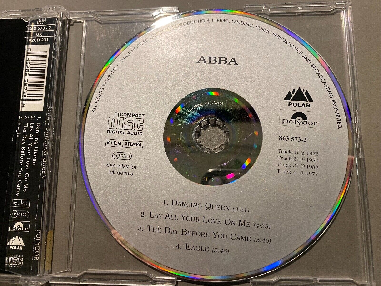 ABBA "DANCING QUEEN/THE DAY BEFORE YOU CAME" 1992 CD 4 TRACK POLYDOR  POLAR OOP