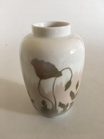 Royal Copenhagen Art Nouveau Vase with Pink flowers No 135/18