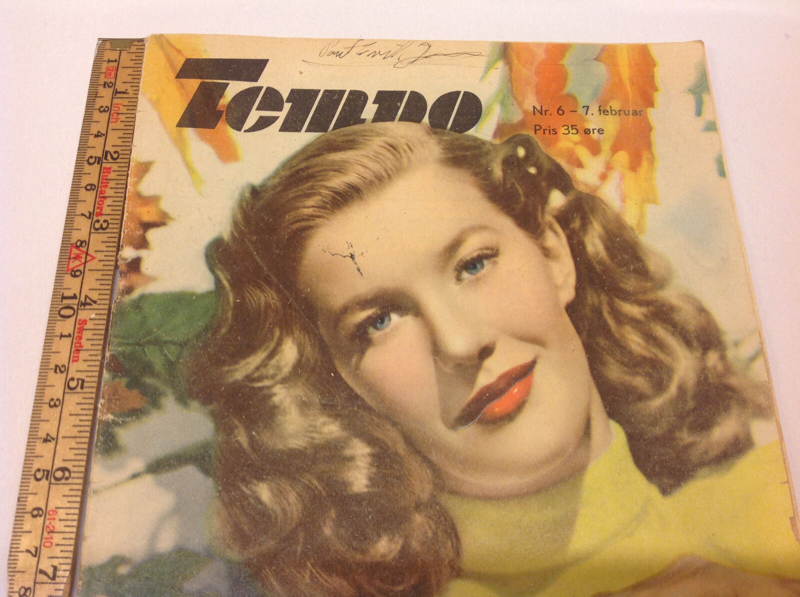 LOIS MAXWELL Warner Bros on Front Cover Vintage Danish Magazine "Tempo" 1950