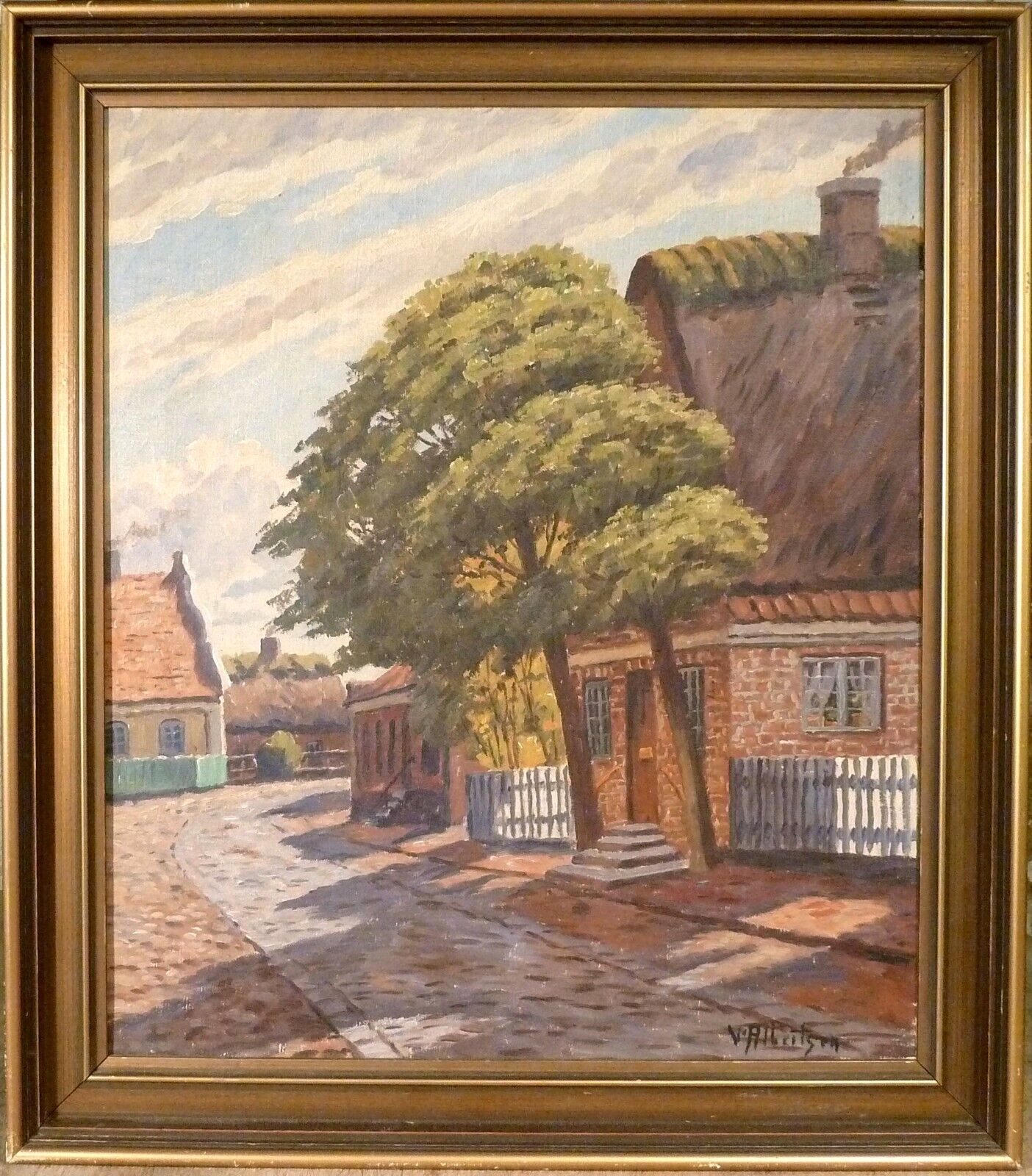 VALDEMAR ALBERTSEN! SCENERY FROM AN OLD VILLAGE EXHIBITED WORK