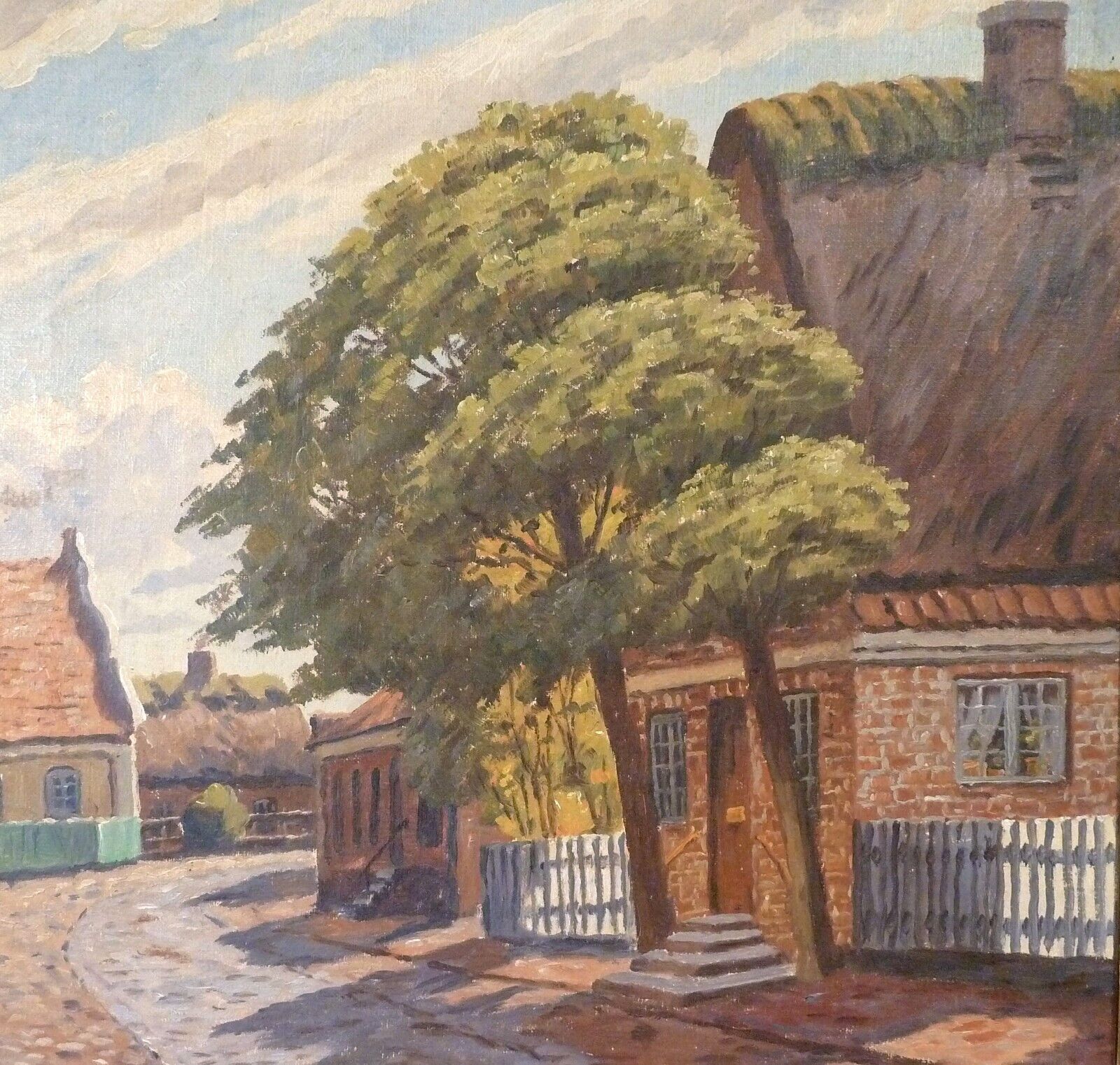 VALDEMAR ALBERTSEN! SCENERY FROM AN OLD VILLAGE EXHIBITED WORK