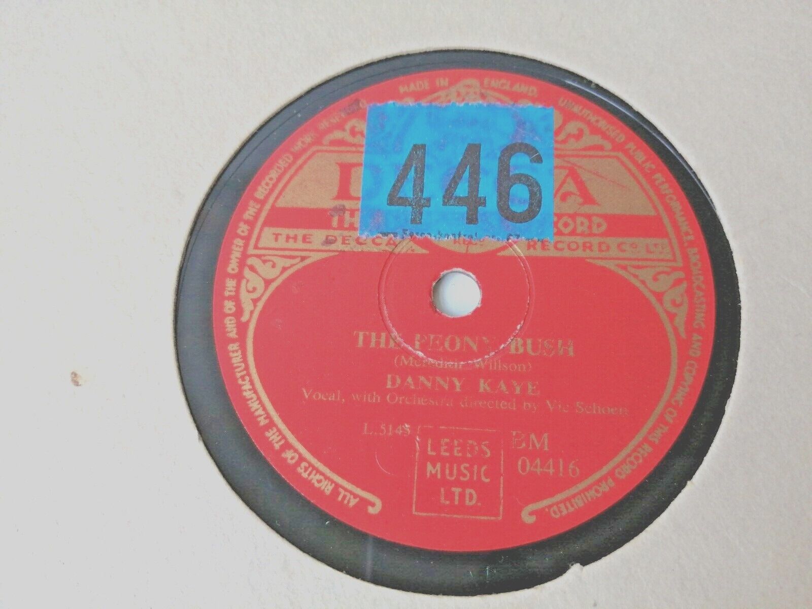 78 RPM  shellac DANNY KAYE : The Peony Bush / I've Got A Lovely Bunch of Coco