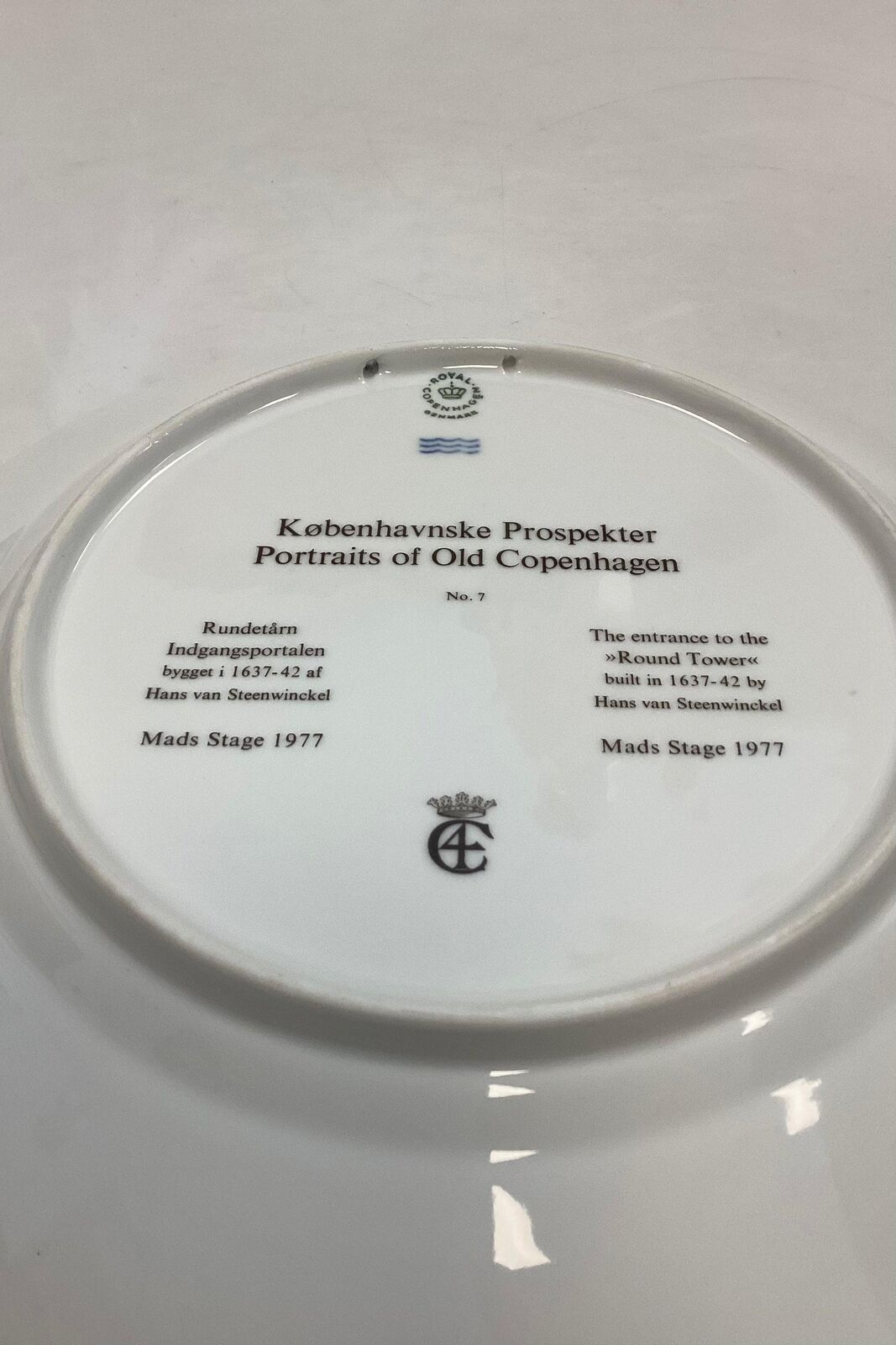 Royal Copenhagen Plate Copenhagen Prospects Round Tower No 7