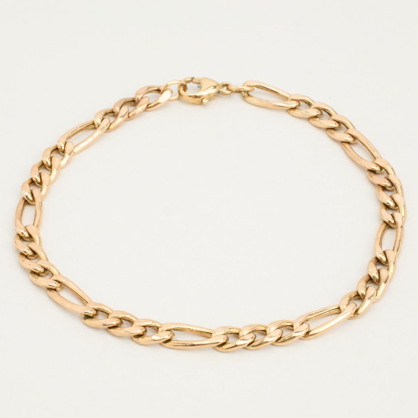 Figaro Bracelet in 8K Gold 846 inches | Vintage Solid Gold