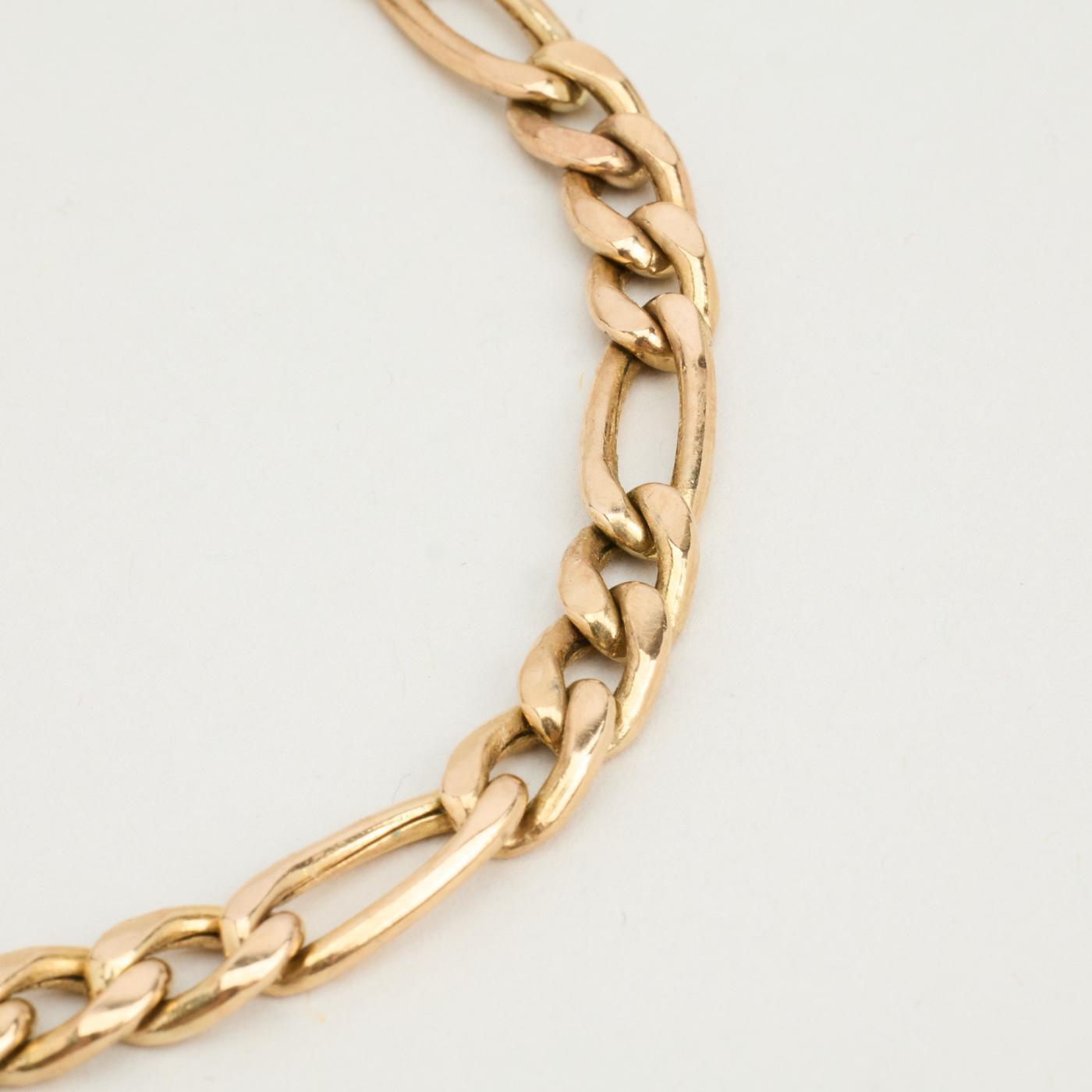 Figaro Bracelet in 8K Gold 846 inches | Vintage Solid Gold