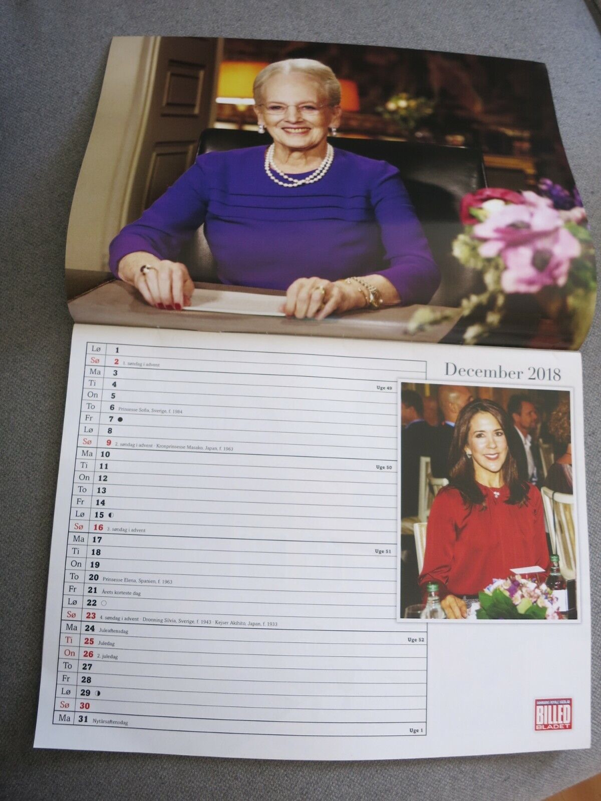 Royal Calendar 2019 PRINCESS MARY Prince Frederik QUEEN MARGRETHE Nikolai AB26