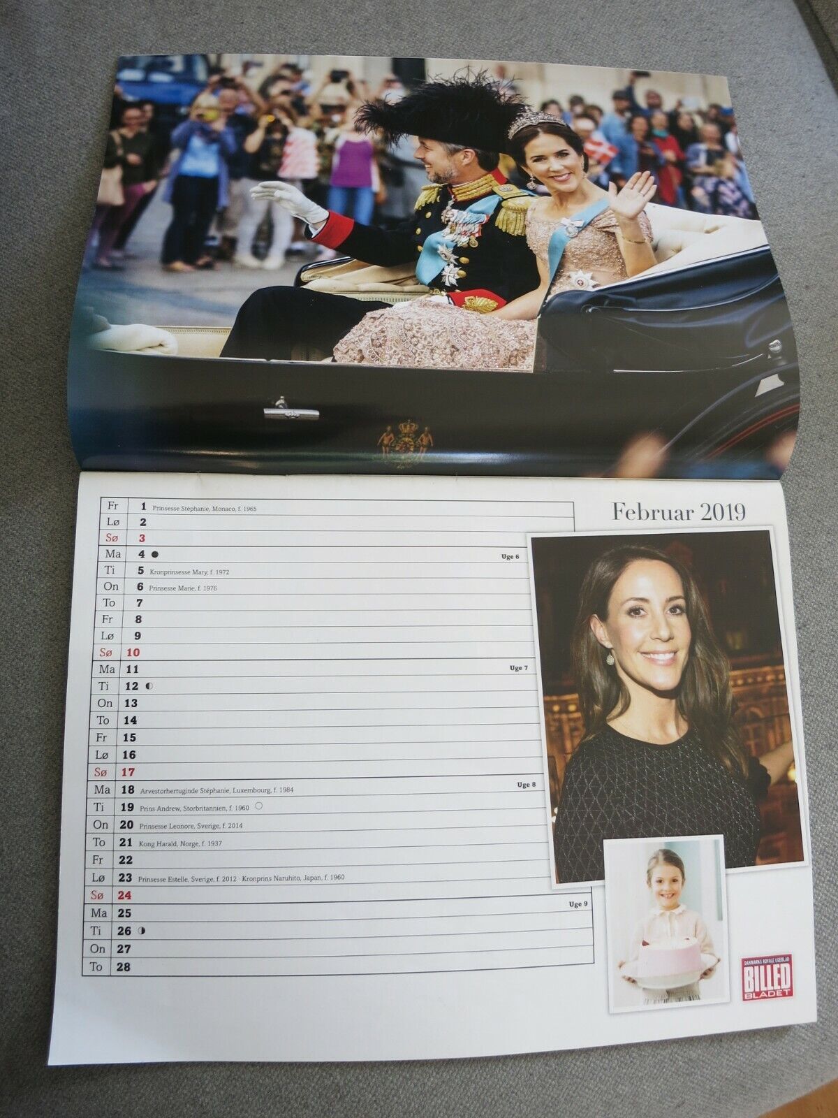 Royal Calendar 2019 PRINCESS MARY Prince Frederik QUEEN MARGRETHE Nikolai AB26