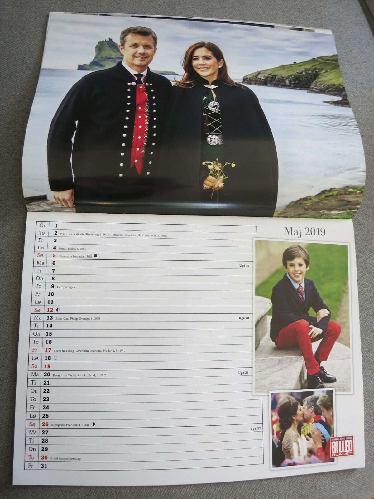 Royal Calendar 2019 PRINCESS MARY Prince Frederik QUEEN MARGRETHE Nikolai AB26