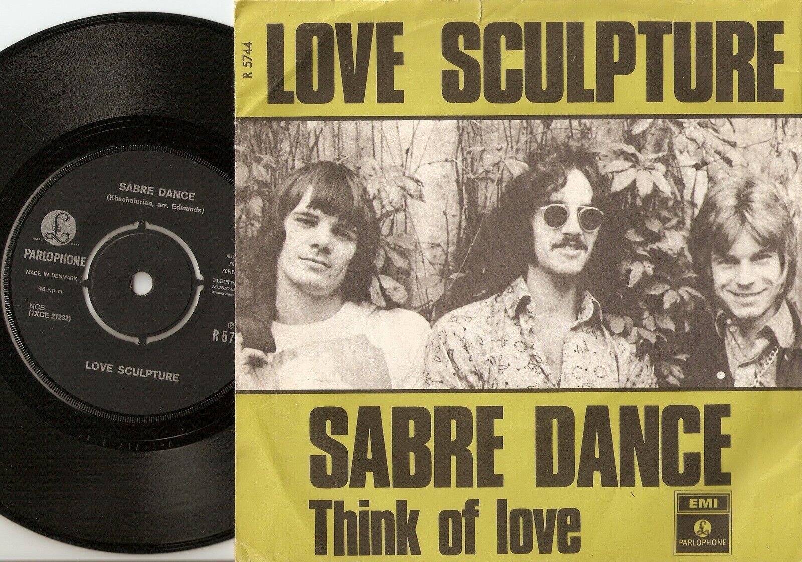 LOVE SCULPTURE SABRE DANCE  THINK OF LOVE DANISH 45+PS 1968 MOD FREAKBEAT PSYCH