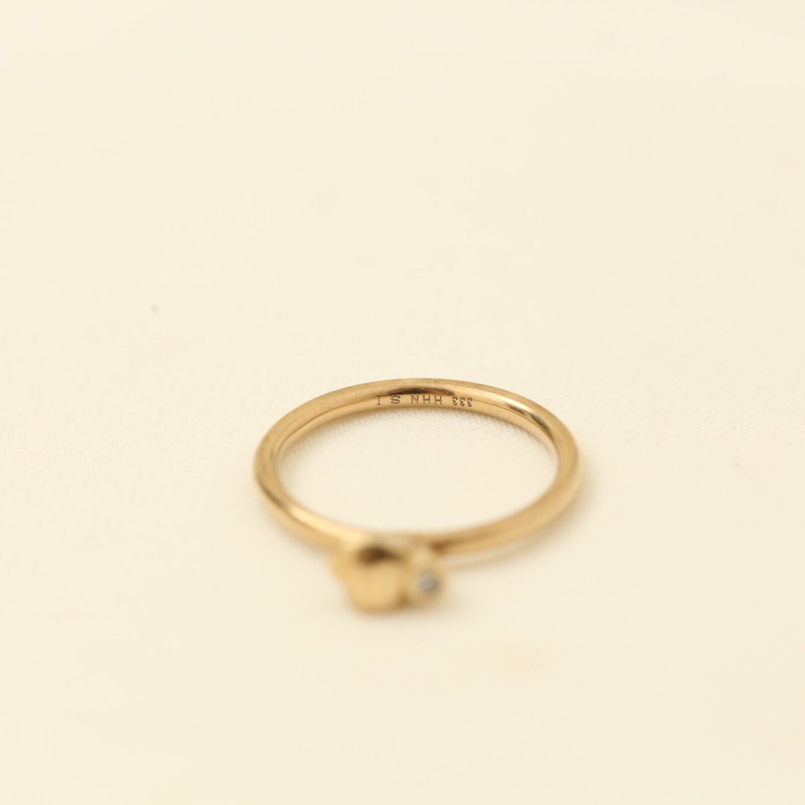 Ring with and zircon in 8K Gold size 6 | Vintage Solid Gold | Fine