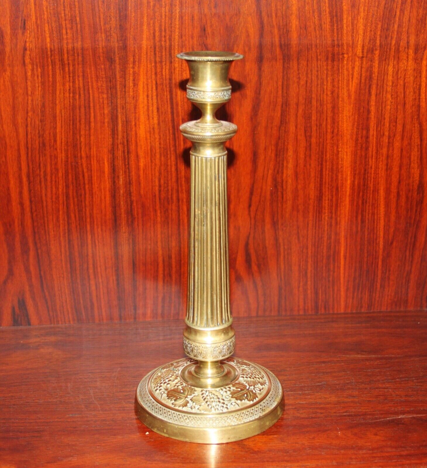 Antique French Empire Gilt Bronze Ormulu Candlestick