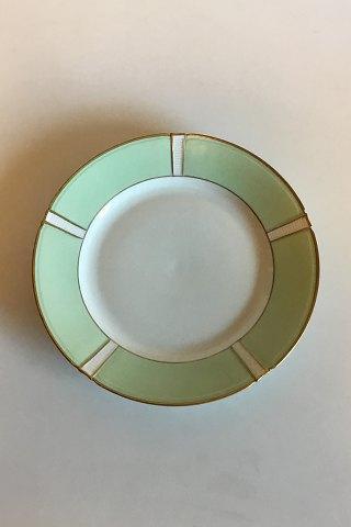 Bing  Grondahl Dinner Plate No 25 Pattern with green decoration with gold