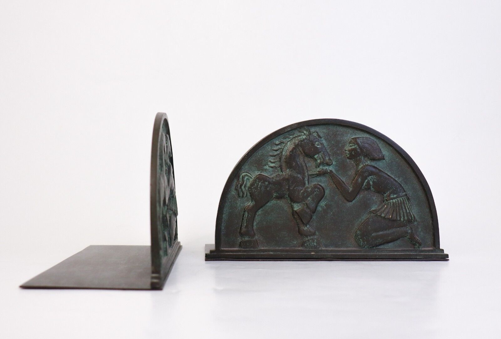 Pair Bookends - Swedish Grace / Modern Bronze Ystad Metall Carl-Einar Borgstrom