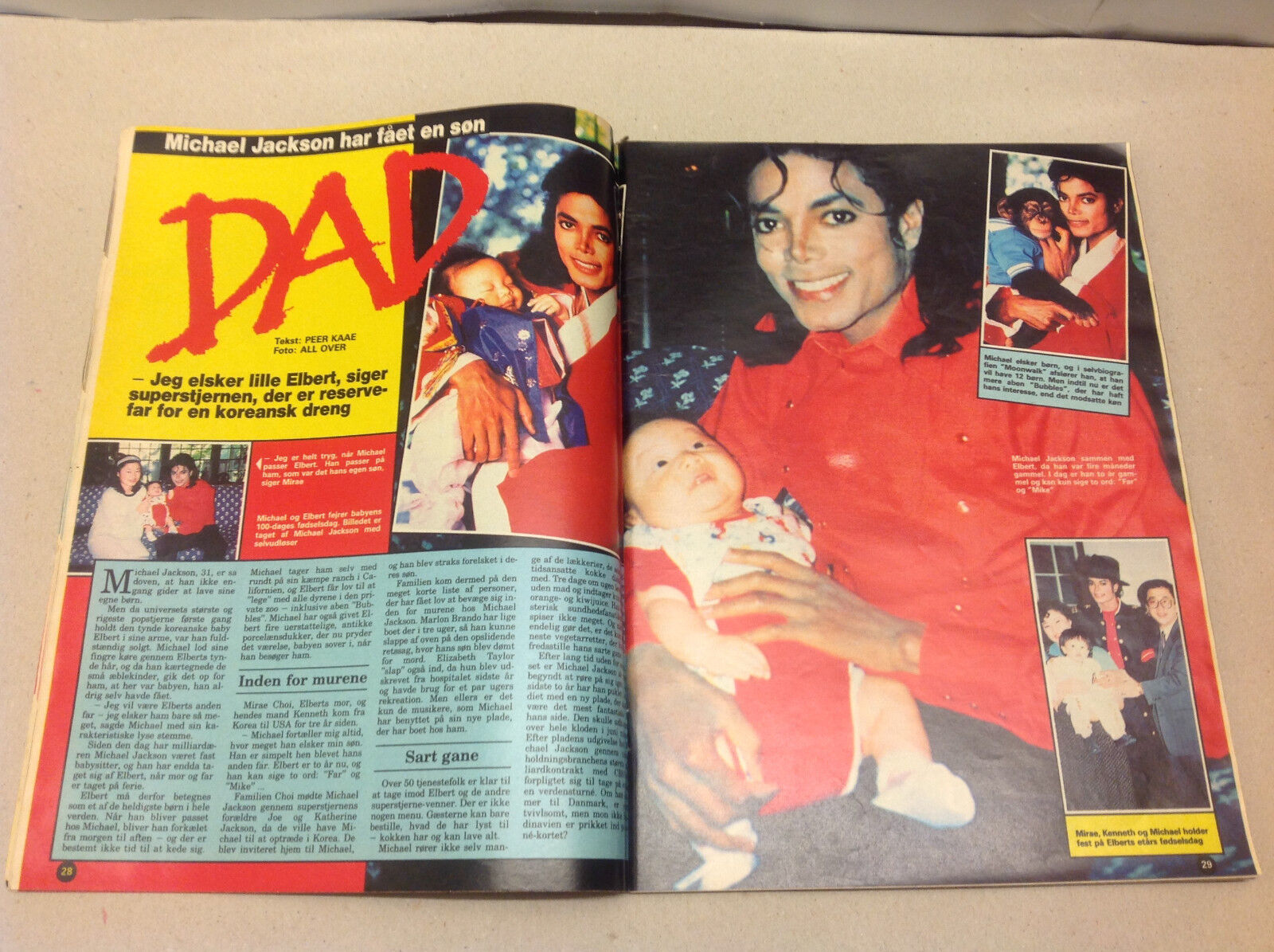 MICHAEL JACKSON FRONT COVER + EURYTHMICS POSTER INSIDE VTG Danish Magazine 1991