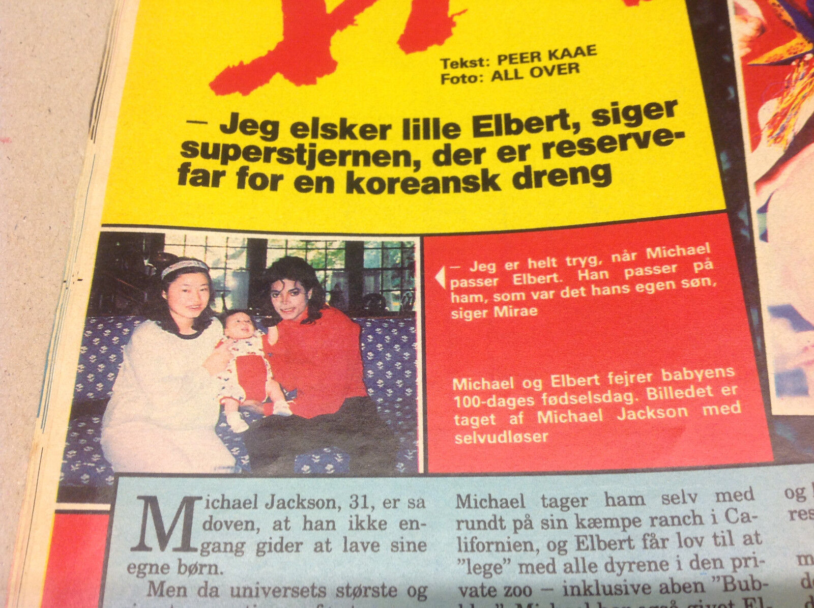 MICHAEL JACKSON FRONT COVER + EURYTHMICS POSTER INSIDE VTG Danish Magazine 1991