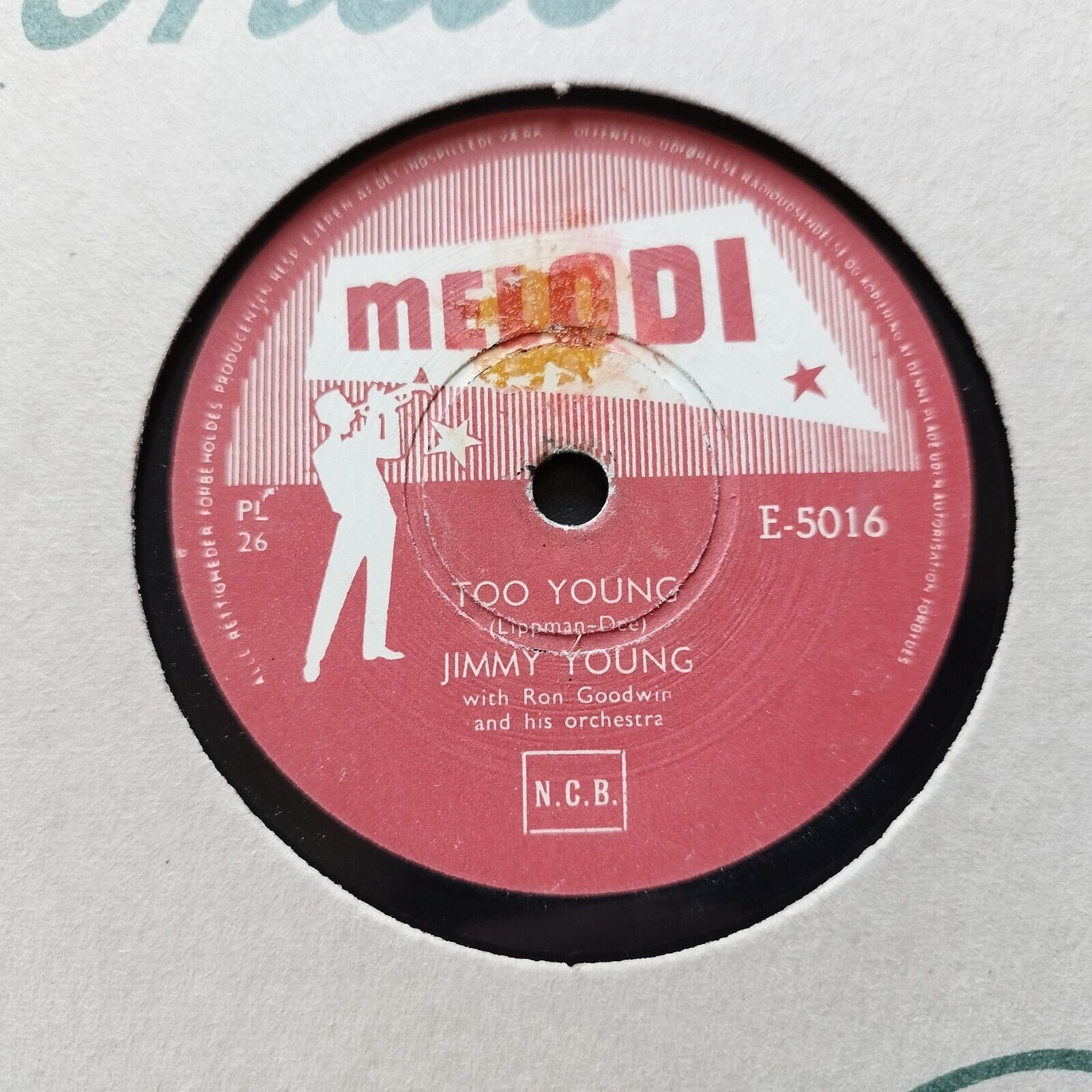 78 RPM  shellacJIMMY YOUNG Too Young/How Can I Leave You Melodi E-5016