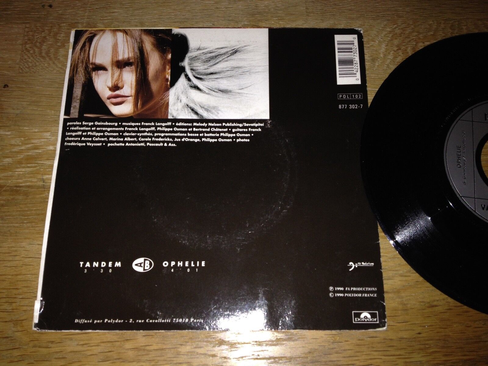 VANESSA PARADIS "TANDEM / OPHELIE" POLYDOR RECORDS 1990 FRANCE SACEM SEXY COVER*