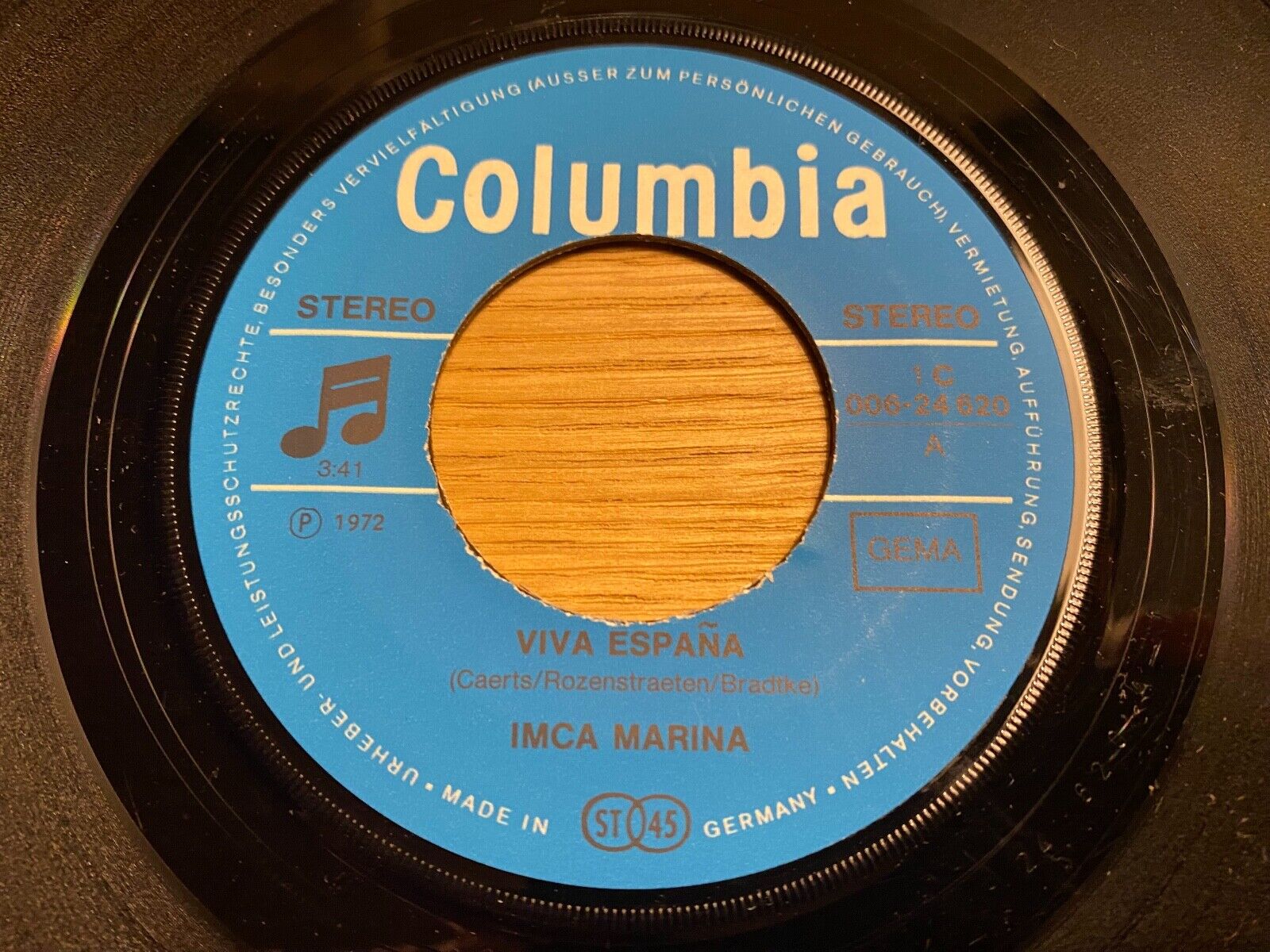 IMCA MARINA "VIVA ESPANA/ELCORDOBES" 1972 EMI COLUMBIA RECORDS GERMAN PRESSING 7