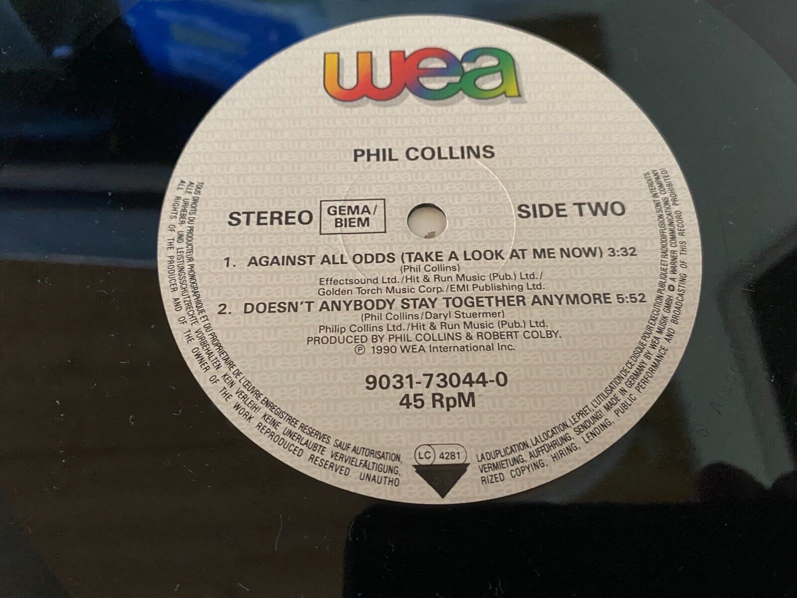 PHIL COLLINS "DO YOU REMEMBER" 1990 12" VINYL MAXI SINGLE WEA RECORDS ST45 RARE*