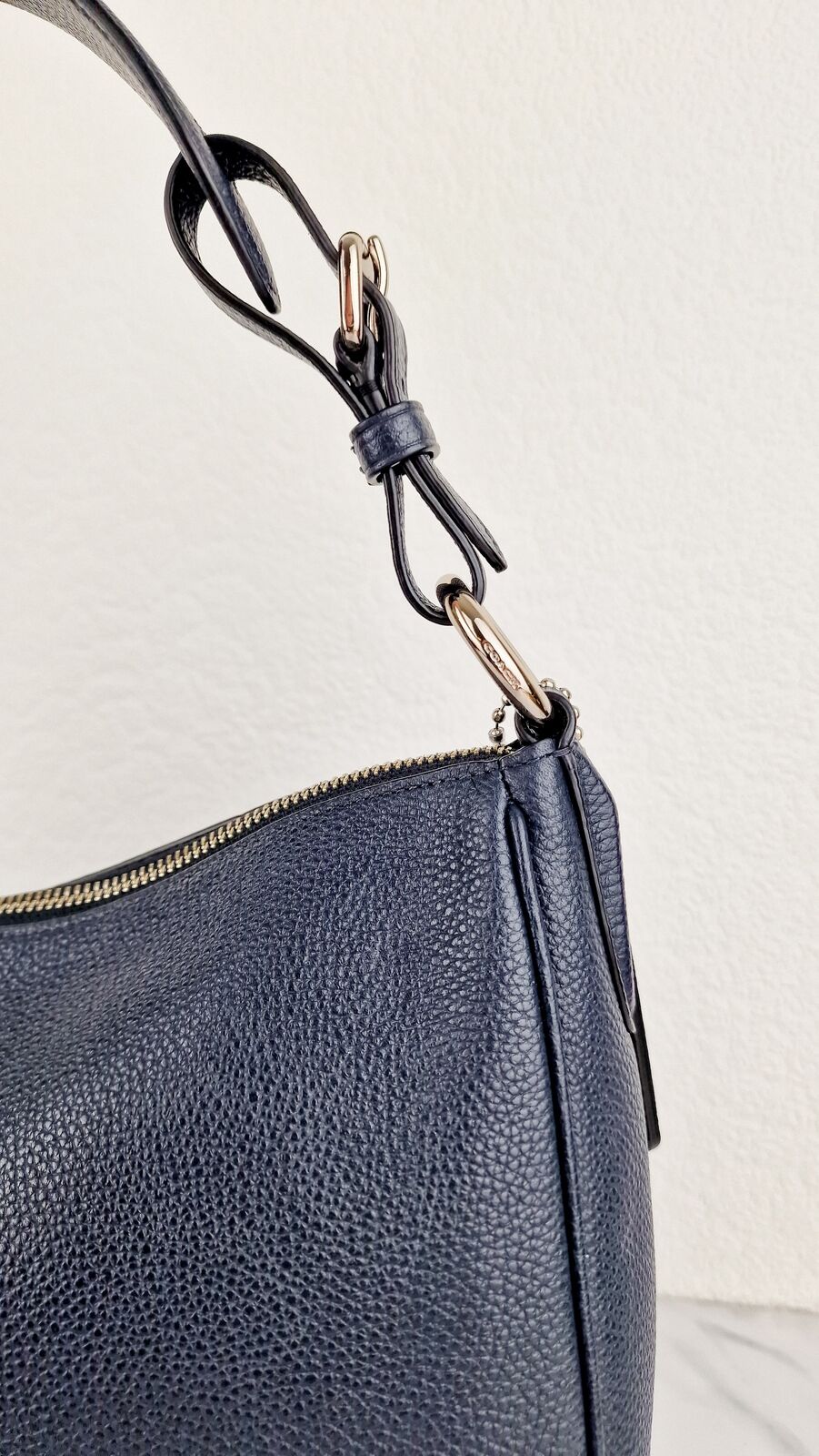 Coach Sutton Hobo Bag Navy Dark Blue Pebble Leather Shoulder Bag Coach 35593