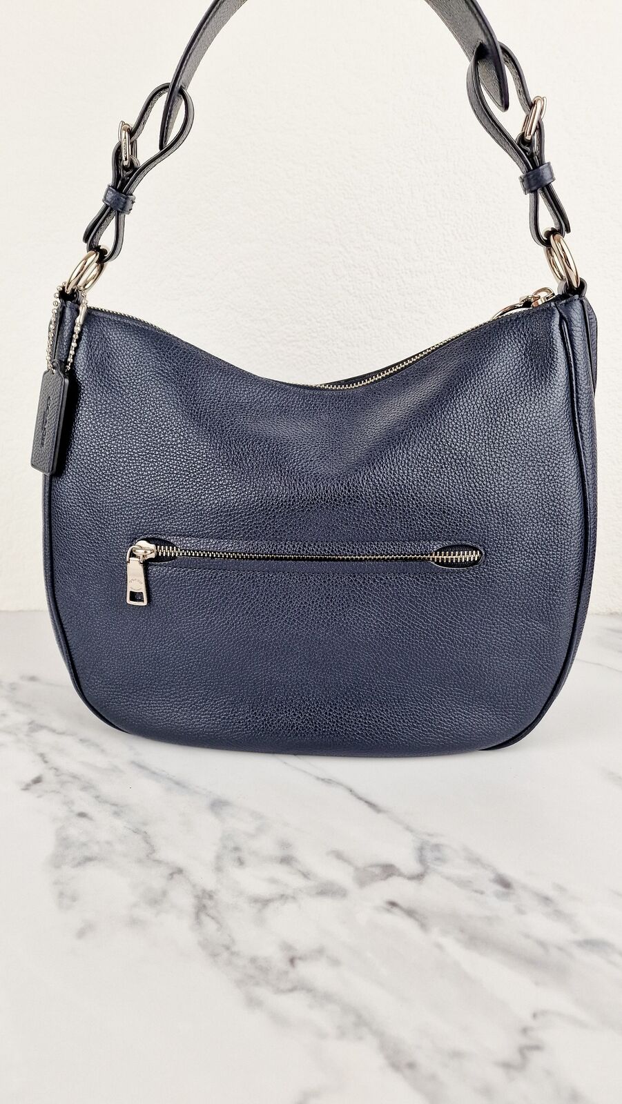 Coach Sutton Hobo Bag Navy Dark Blue Pebble Leather Shoulder Bag Coach 35593