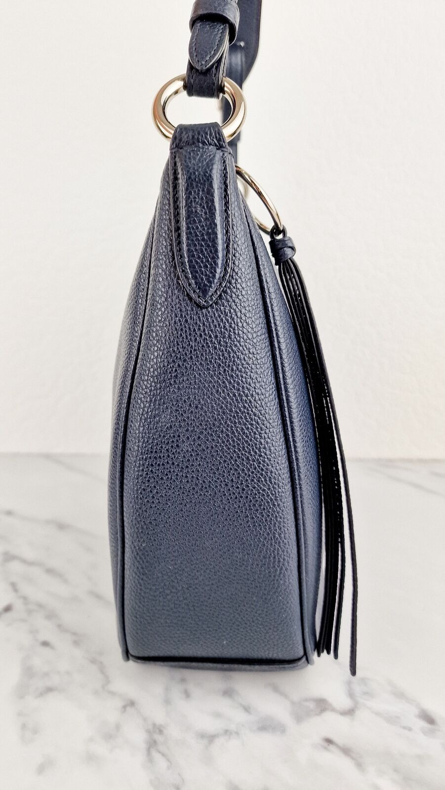 Coach Sutton Hobo Bag Navy Dark Blue Pebble Leather Shoulder Bag Coach 35593