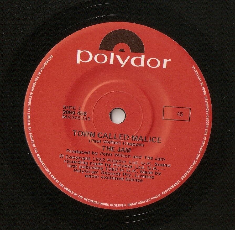 THE JAM TOWN CALLED MALICE  PRECIOUS AUSTRALIAN OZ 45 7" ´82 MOD REVIVAL WELLER