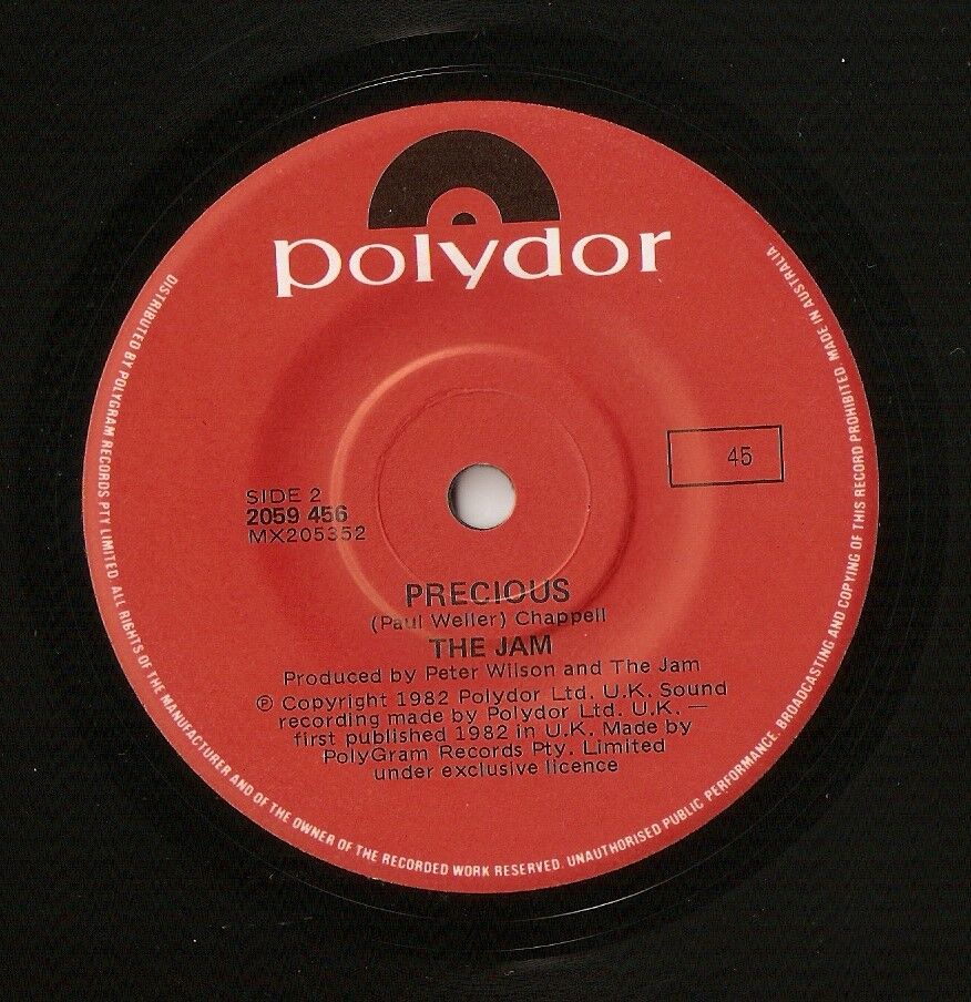 THE JAM TOWN CALLED MALICE  PRECIOUS AUSTRALIAN OZ 45 7" ´82 MOD REVIVAL WELLER