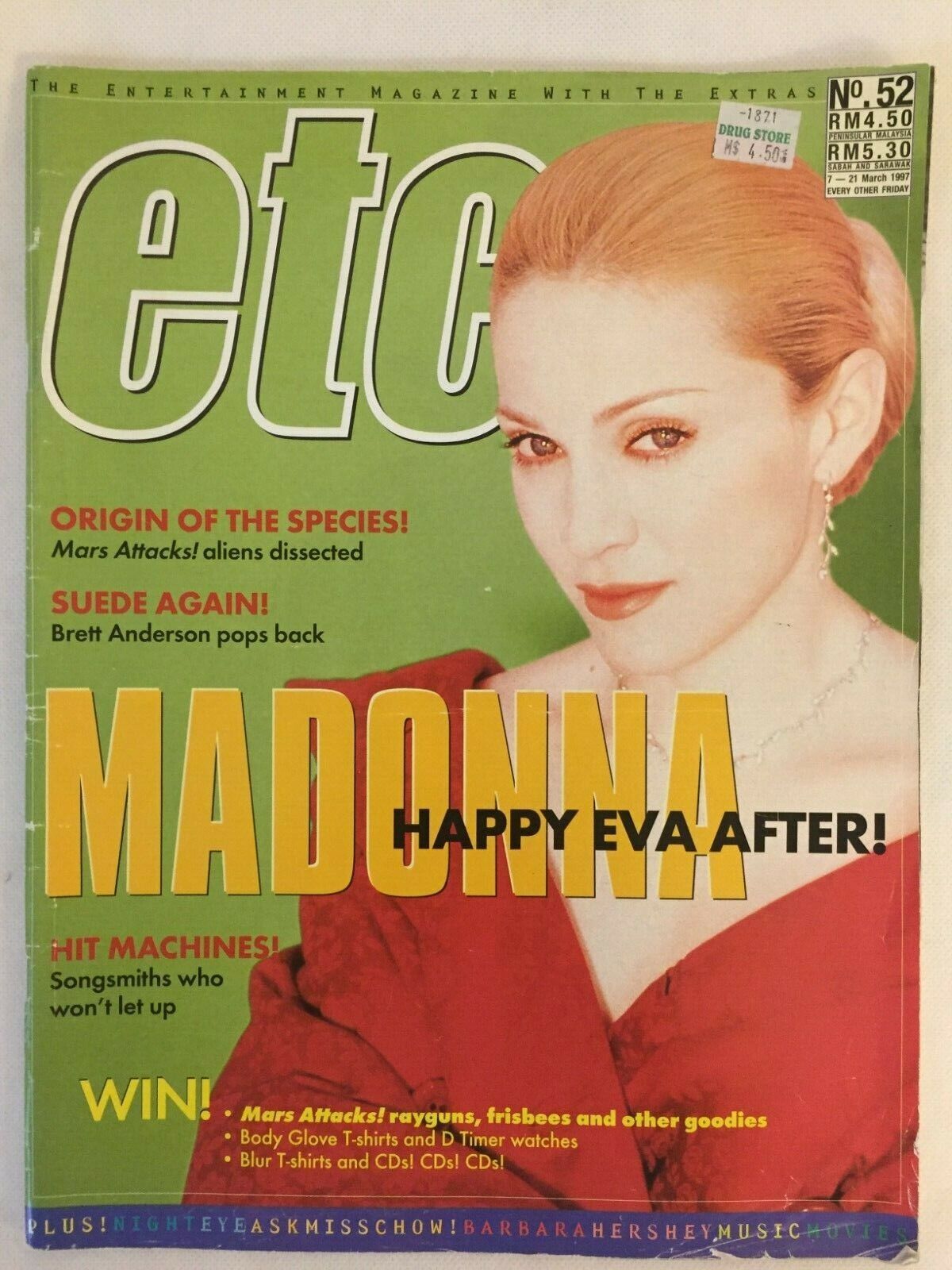 Madonna Vintage ETC Magazine 1997 "The Entertainment Magazine with the Extras"