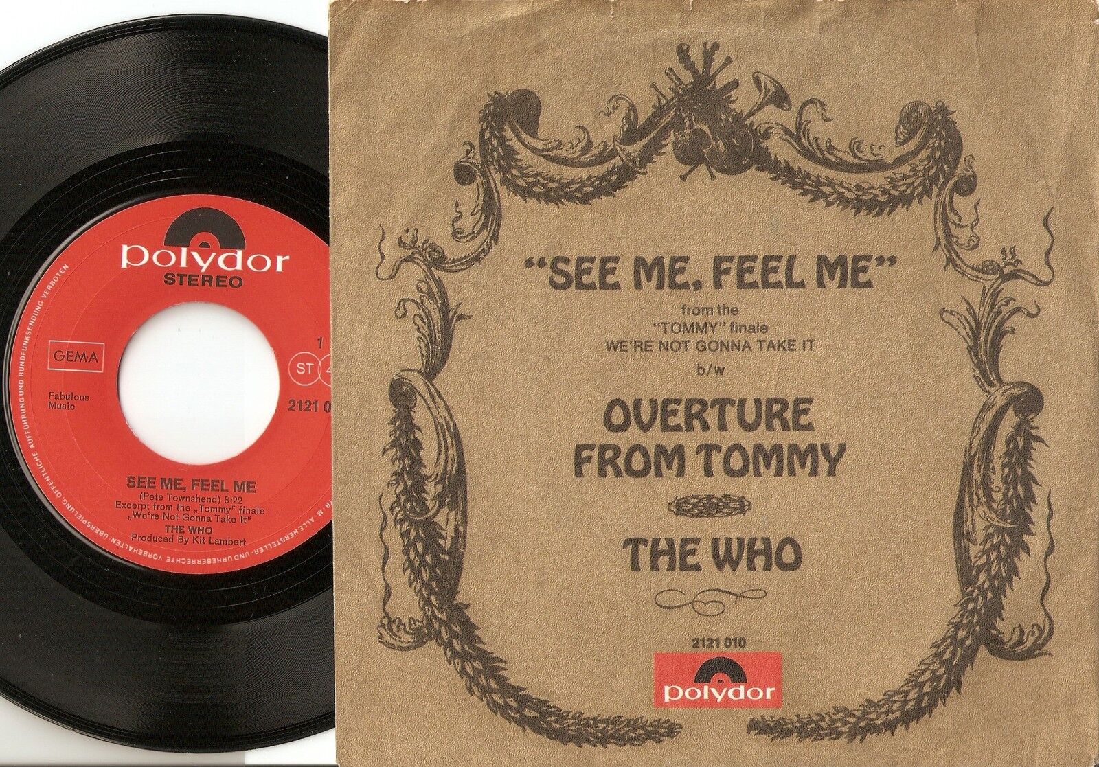 THE WHO SEE ME FEEL ME  TOMMY GERMAN 45+PS 1970 MOD FREAKBEAT HIGH NUMBERS