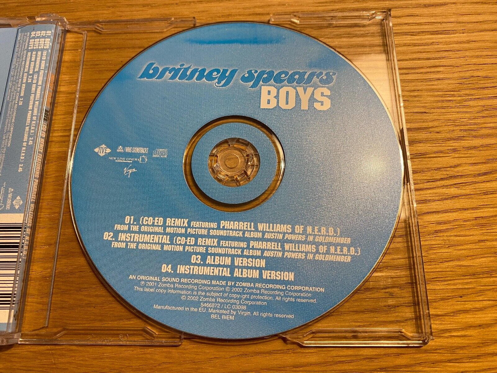 BRITNEY SPEARS  FHARRELL WILLIAMS "BOYS" CD SINGLE 4 TRACK 2002 JIVE RECORDS EU