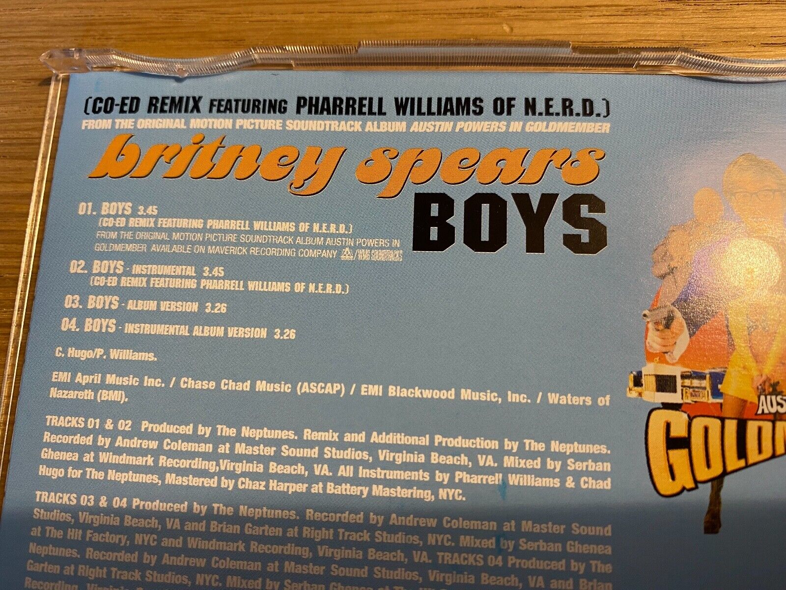 BRITNEY SPEARS  FHARRELL WILLIAMS "BOYS" CD SINGLE 4 TRACK 2002 JIVE RECORDS EU