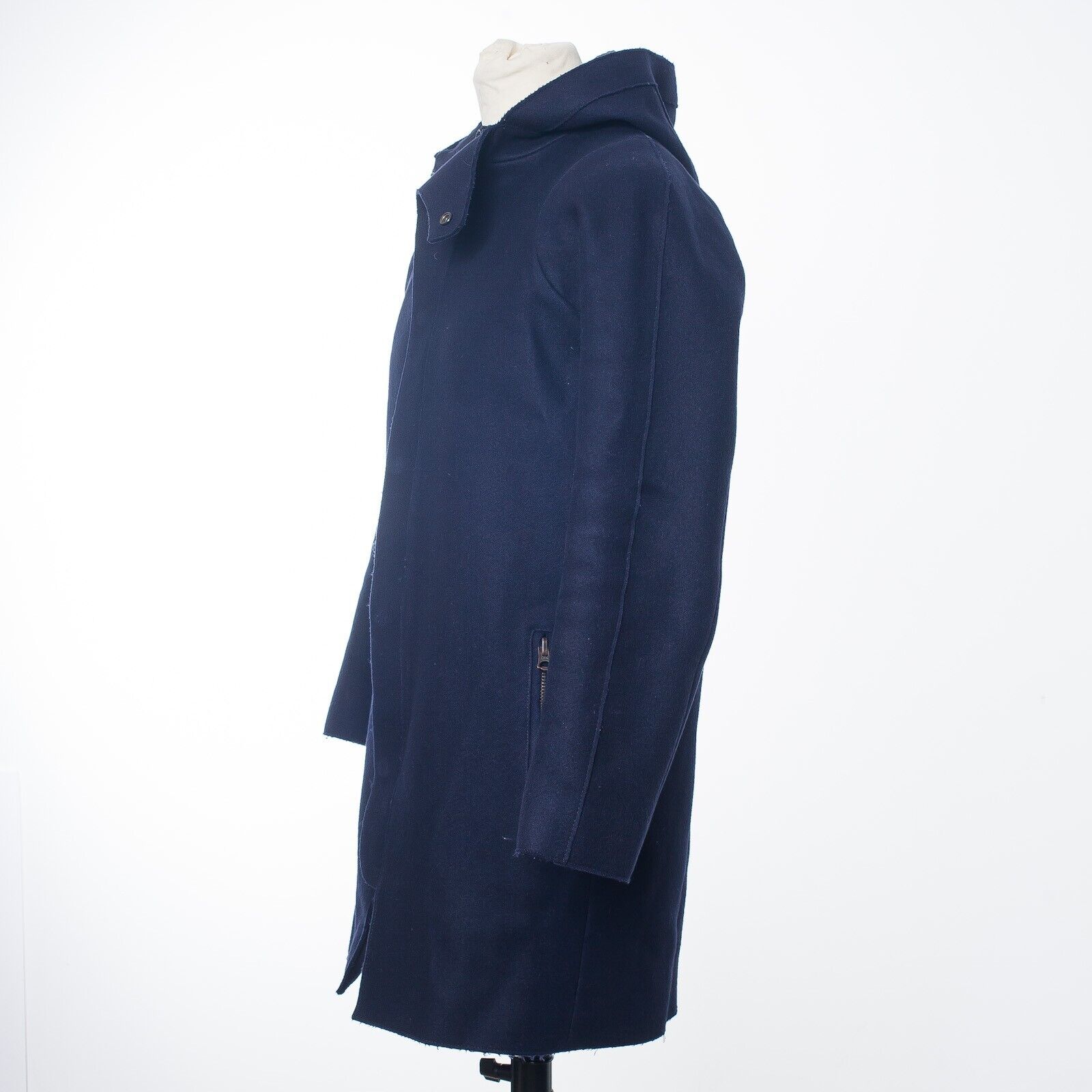 ACNE STUDIOS Blue Wool Hood Coat EU46 US36