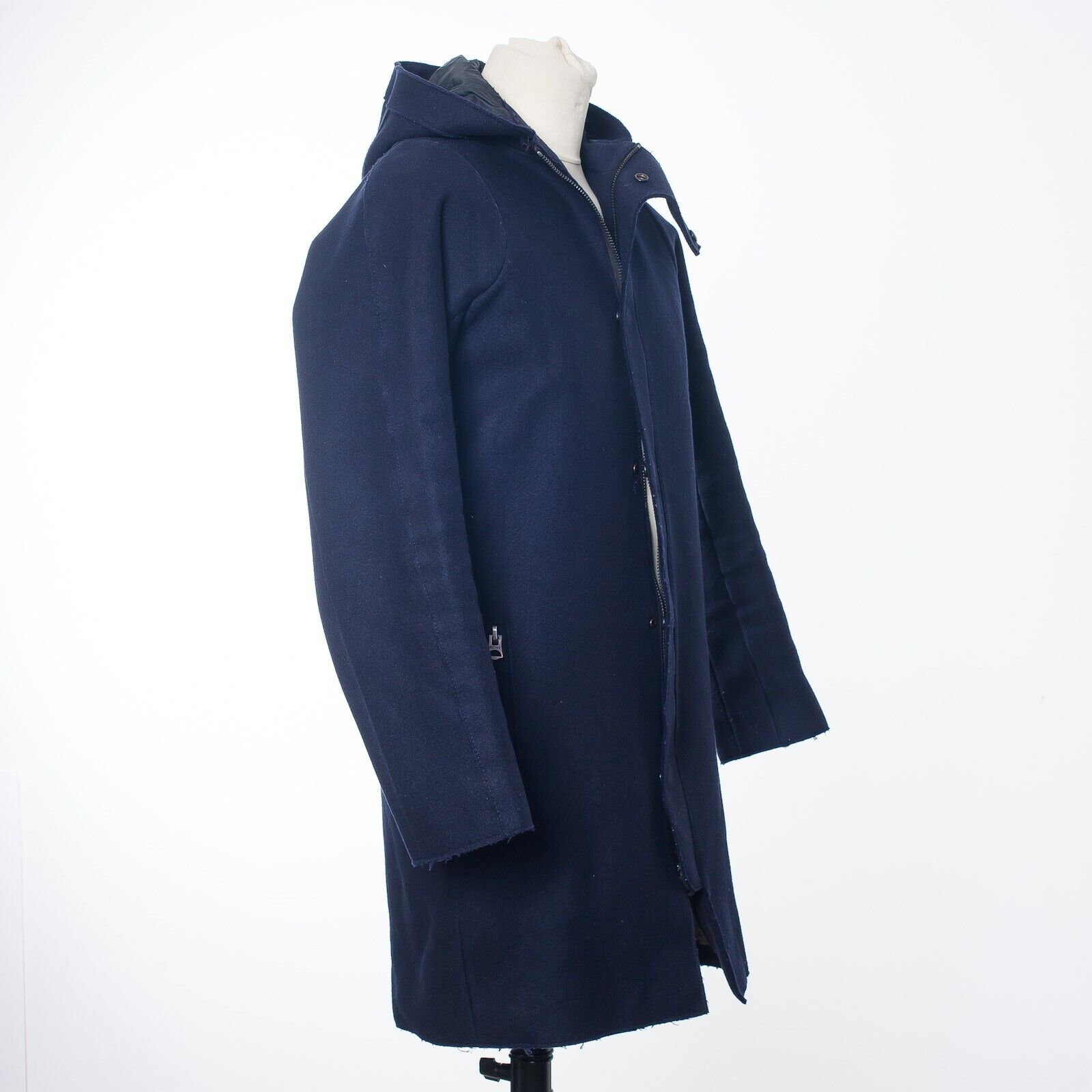 ACNE STUDIOS Blue Wool Hood Coat EU46 US36