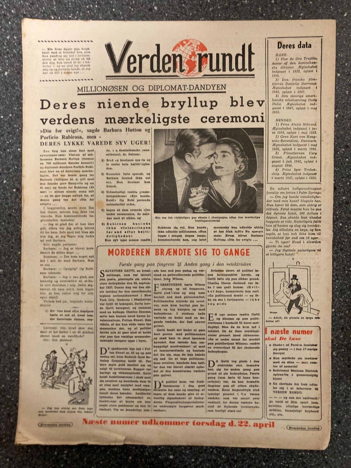 Kathleen Hughes Ruth Roman B Hutton Danish Magazine 1954 "Verden Rundt"