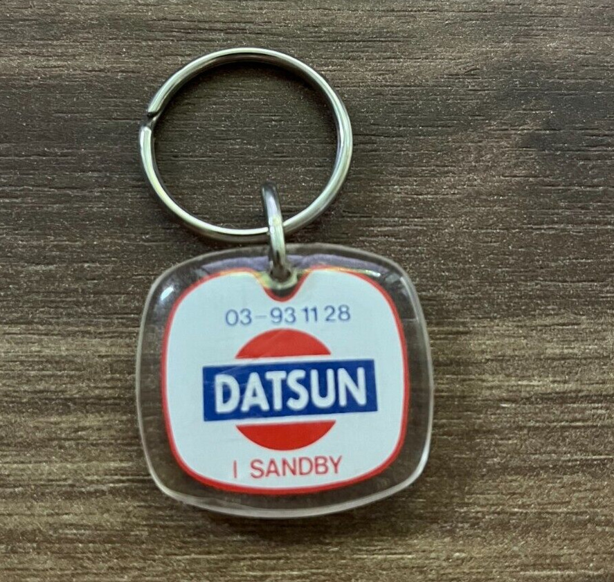 Vintage Datsun Keychain "Mekano" Harpelunde Danish Dealership 1980s Denmark