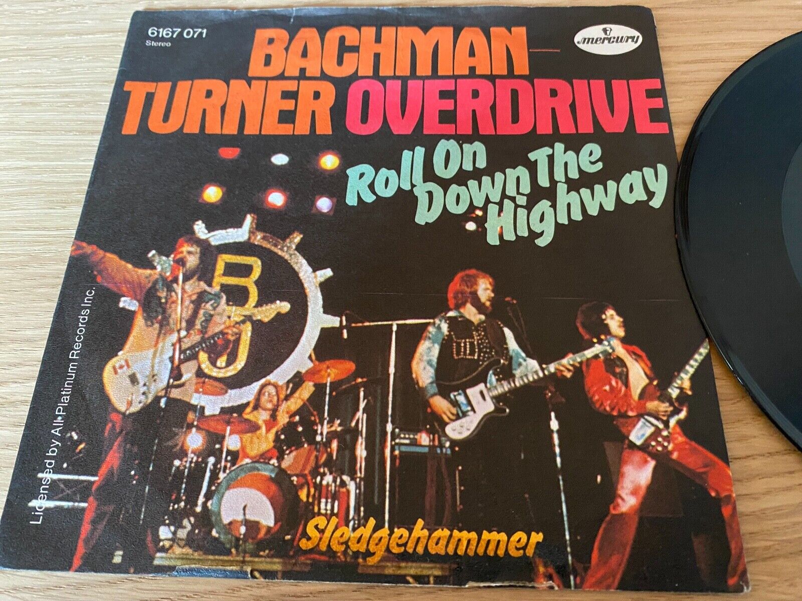 BACHMAN TURNER OVERDRIVE "ROLL ON DOWN THE HIGHWAY" 1974 MERCURY RECORDS GERMANY