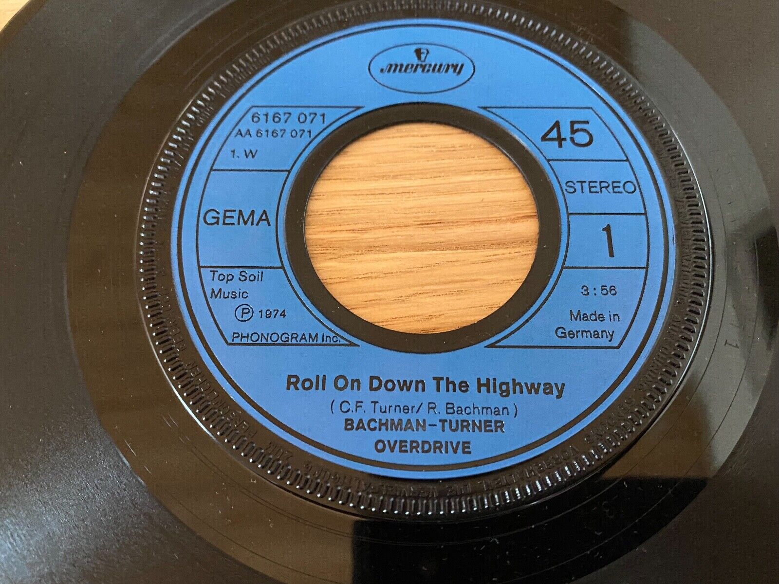 BACHMAN TURNER OVERDRIVE "ROLL ON DOWN THE HIGHWAY" 1974 MERCURY RECORDS GERMANY