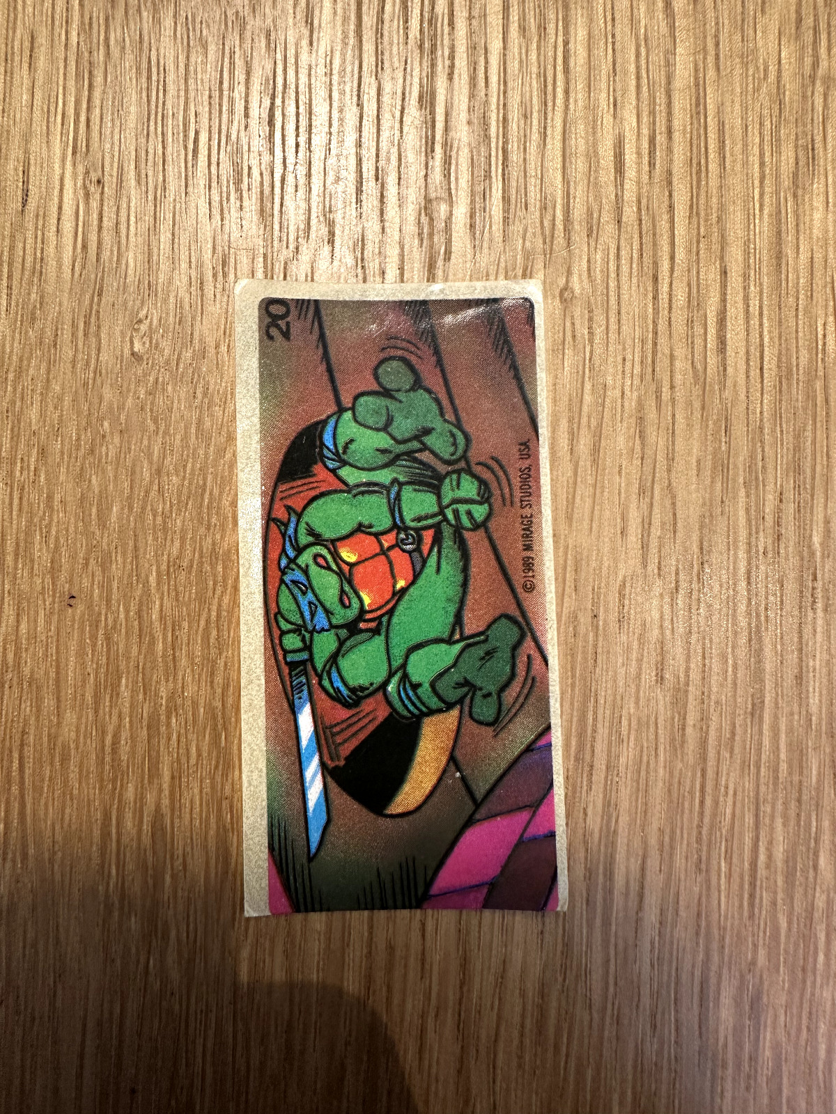 TEENAGE MUTANT NINJA TURTLES 1989 Mirage Studios BUBBLE GUM Sticker No 20