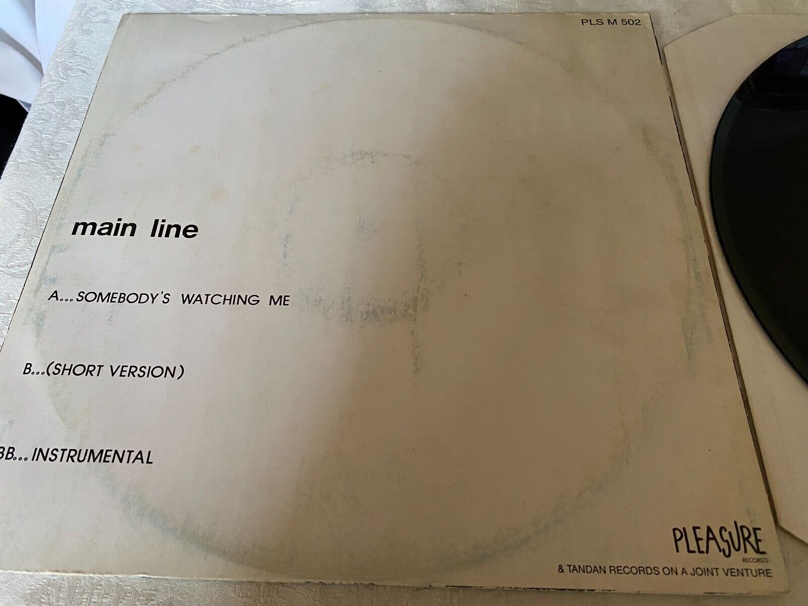 MAIN LINE "SOMEBODY´S WATCHING ME" 12" VINYL MAXI SINGLE PLEASURE RECORDS NCB 12