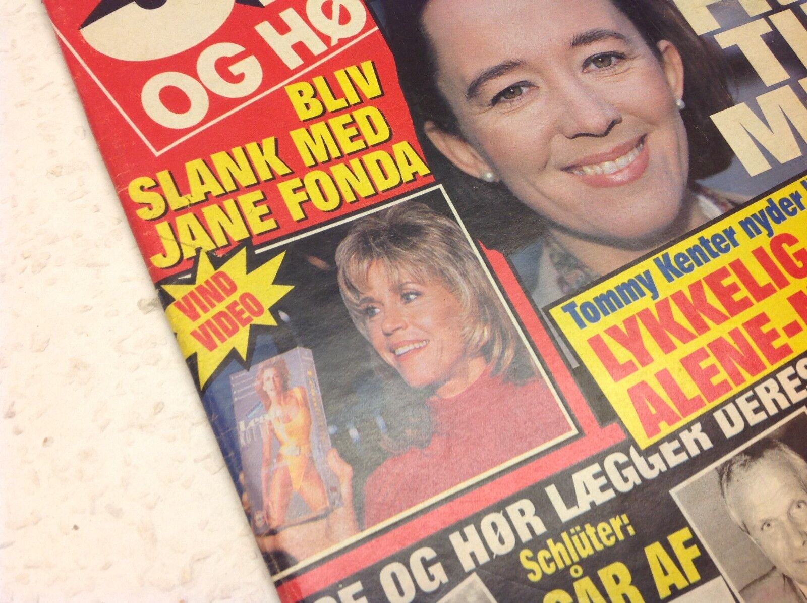 Jane Fonda Contest + Madonna Back Cover Vtg Danish Magazine 1991 "Se og Hoer"