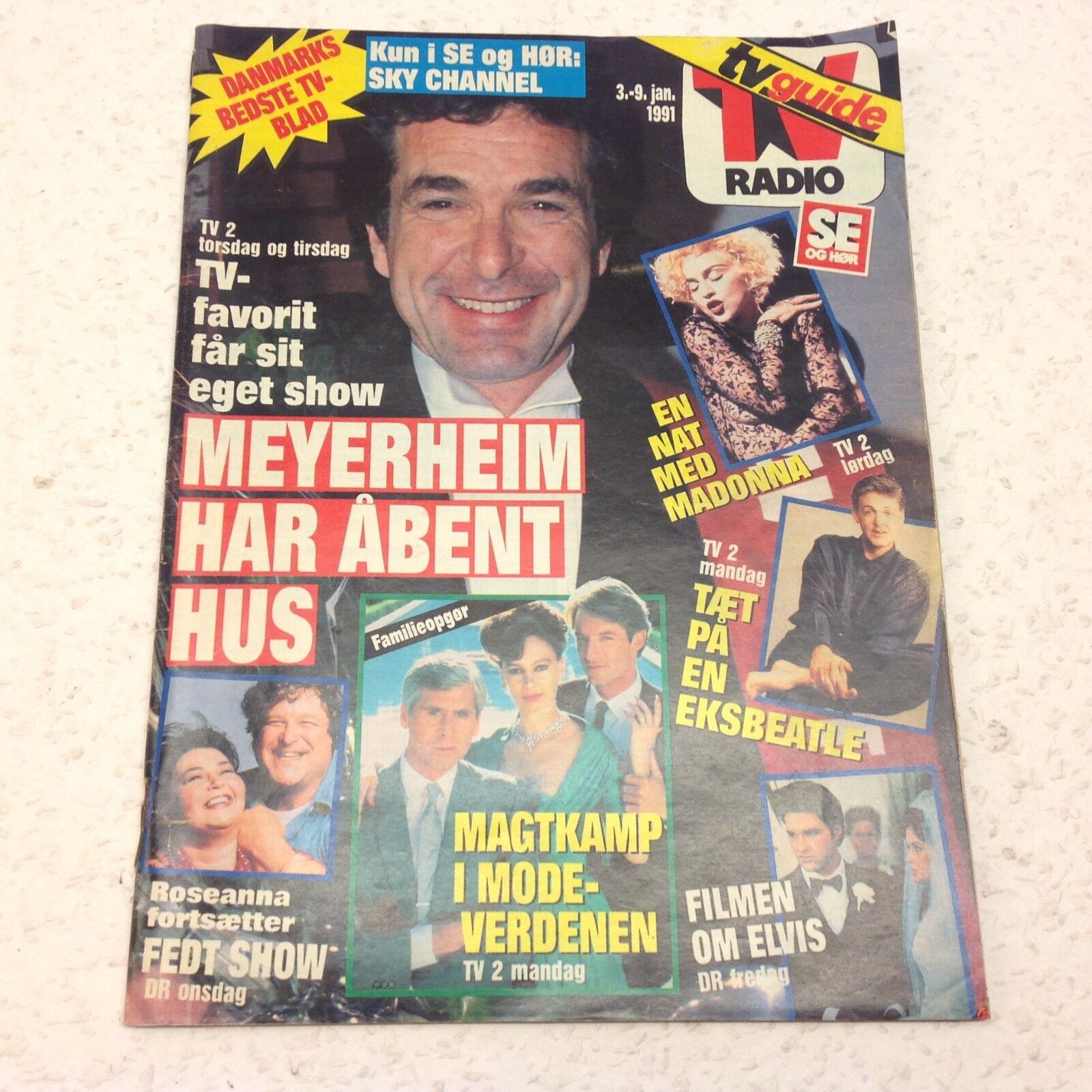 Jane Fonda Contest + Madonna Back Cover Vtg Danish Magazine 1991 "Se og Hoer"