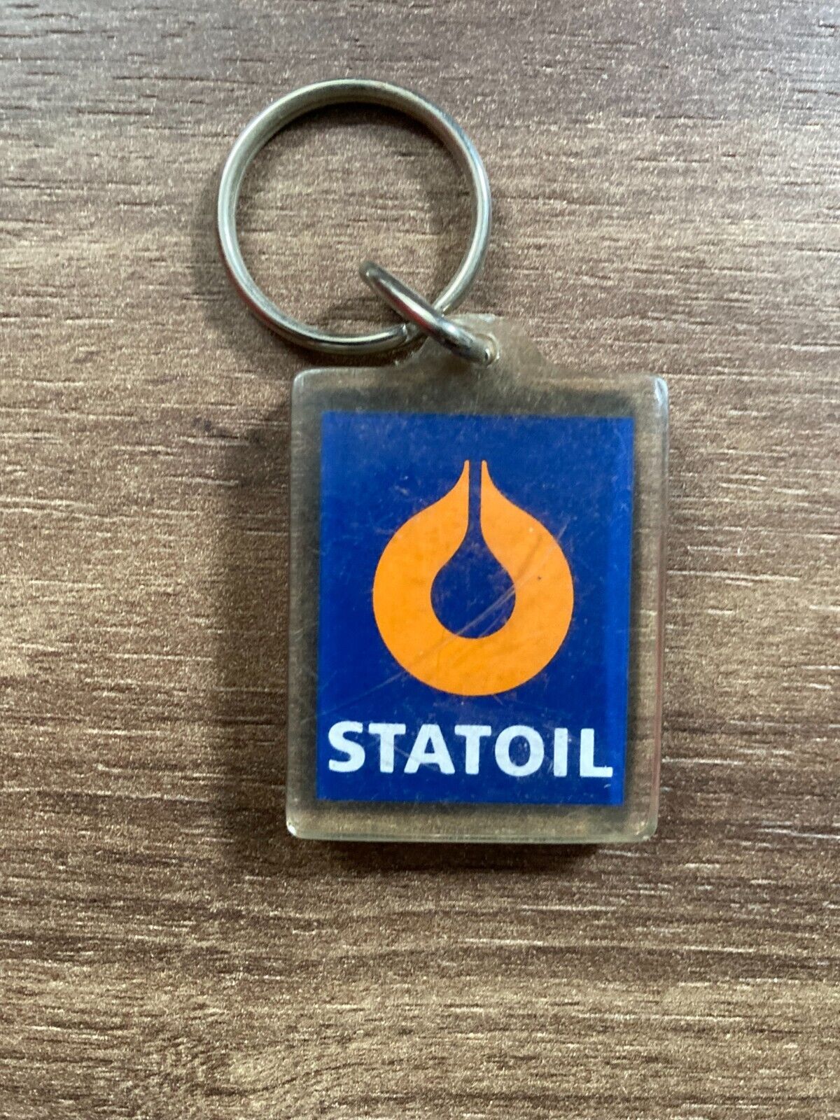 Vintage Statoil Plastic Keychain - Scandinavian Oil Company - Denmark